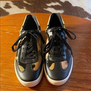 Michael Kors Black & Tan Camouflage Low-Top Sneakers